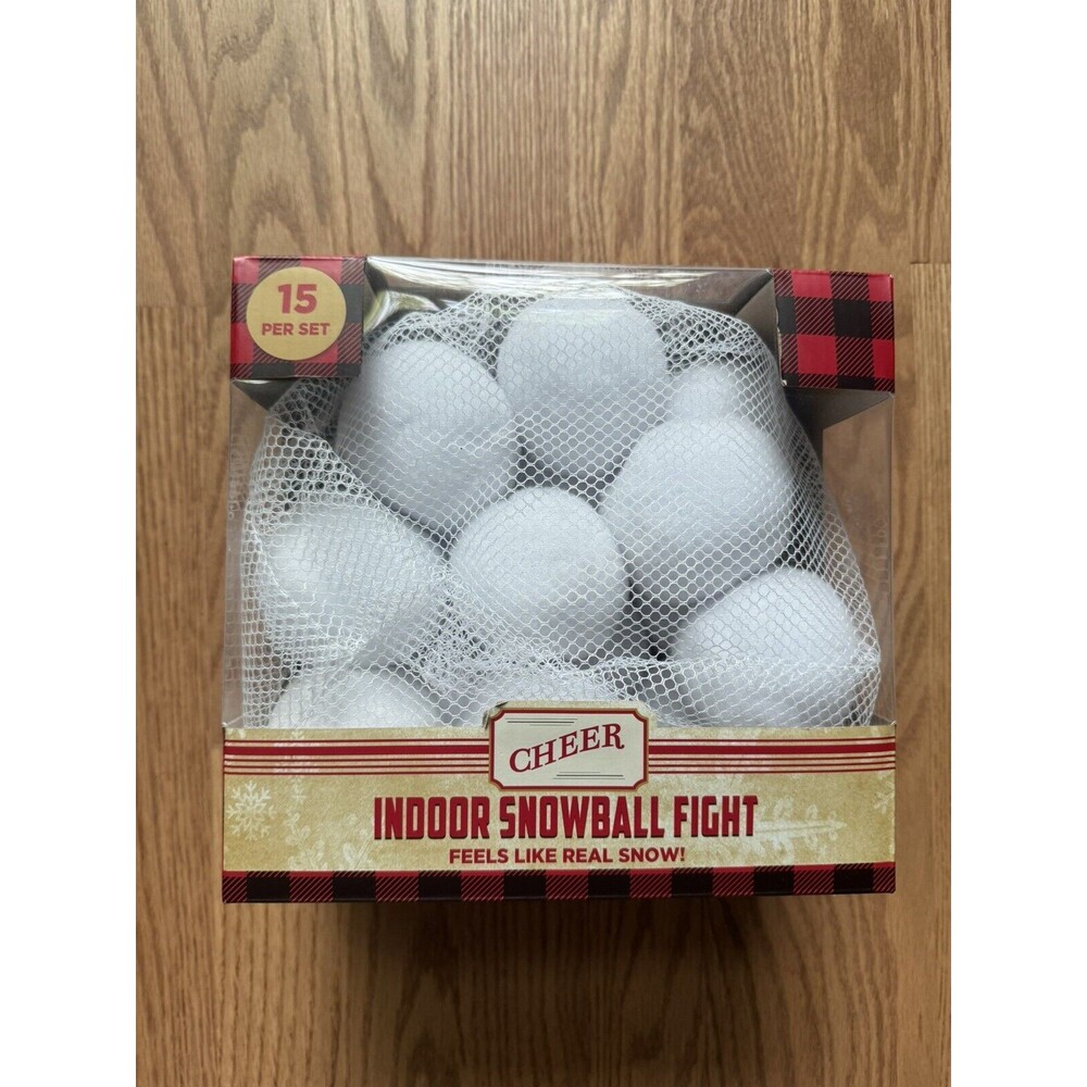 Cheer Snowball Fight, 15 Snowballs With‎ Mesh Bag, Soft For Indoor Play